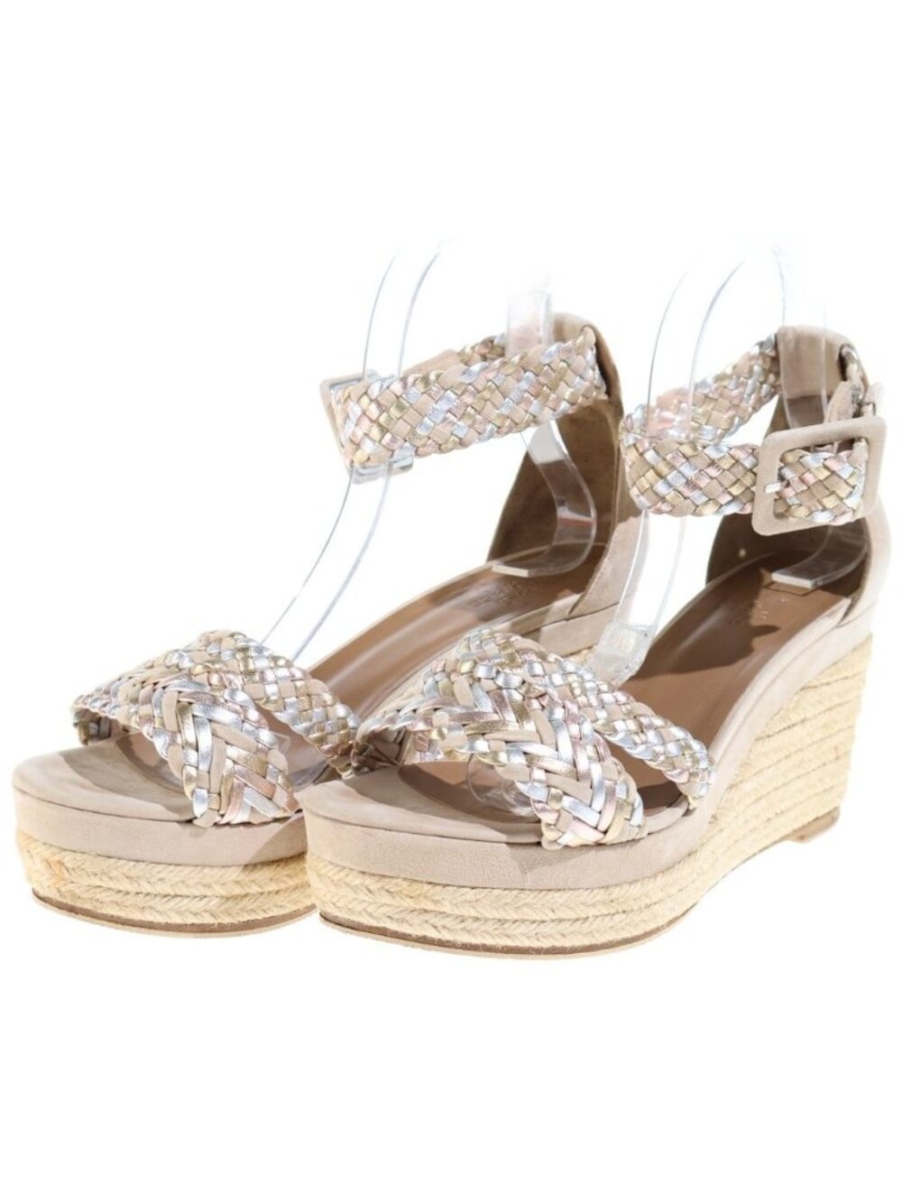 Hermes Espadrilles Wedge Sole Sandals Beige